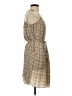 Sunner 100% Silk Paisley Tan Gray Casual Dress Size XS - photo 4
