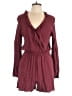 Dual Nature 100% Rayon Solid Burgundy Romper Size L - photo 1