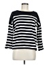 J.Crew 100% Cotton Stripes Black Pullover Sweater Size M - photo 1