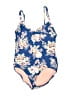 Seafolly Floral Blue One Piece Swimsuit Size 12 - photo 1