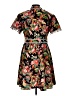 Dalia Macphee 100% Polyester Print Black Casual Dress Size L - photo 2