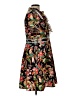Dalia Macphee 100% Polyester Print Black Casual Dress Size L - photo 4