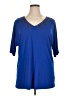 a.n.a. A New Approach Blue Short Sleeve Top Size 1X - photo 1