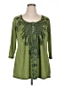 One World 100% Polyester Green 3/4 Sleeve Blouse Size 1X - photo 1