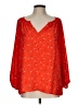 Gap 100% Polyester Orange 3/4 Sleeve Blouse Size L - photo 1
