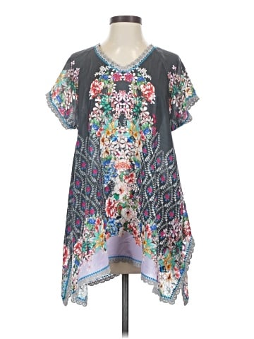 Johnny Was Short Sleeve Silk Top (view 1)