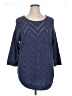 Lee Chevron-herringbone Blue Pullover Sweater Size XL - photo 1