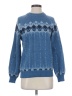 Assorted Brands 100% Acrylic Chevron-herringbone Blue Pullover Sweater Size S (estimated) - photo 1
