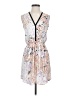 Aqua 100% Polyester Print White Casual Dress Size S - photo 1