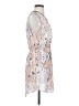 Aqua 100% Polyester Print White Casual Dress Size S - photo 4