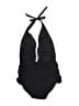 Zeraca Solid Black One Piece Swimsuit Size L - photo 2