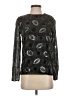 The Kooples 100% Viscose Print Black Silver Long Sleeve Blouse Size XS - photo 1