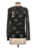The Kooples 100% Viscose Print Black Silver Long Sleeve Blouse Size XS - photo 2