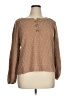 Flower & Feather Polka Dots Brown Pullover Sweater Size XL - photo 1