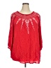 Terre Bleue Red 3/4 Sleeve Blouse Size XXL - photo 1