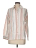 Be Cool Stripes Ivory 3/4 Sleeve Button-Down Shirt Size M - photo 1