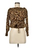 Express 100% Polyester Animal Print Brown Long Sleeve Blouse Size M - photo 1