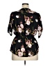 J for Justify 100% Polyester Floral Black Short Sleeve Blouse Size XL - photo 2