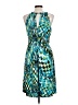 Suzi Chin Print Teal Cocktail Dress Size 12 - photo 2
