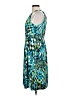 Suzi Chin Print Teal Cocktail Dress Size 12 - photo 5
