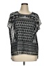 Christopher & Banks Black Gray Short Sleeve Blouse Size XL (petite) - photo 1