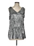 Roz & Ali 100% Polyester Silver Sleeveless Top Size L - photo 1