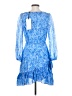 Saloni 100% Polyester Paisley Blue Cocktail Dress Size 4 - photo 2