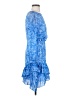 Saloni 100% Polyester Paisley Blue Cocktail Dress Size 4 - photo 4
