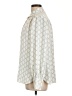 Ann Taylor 100% Polyester Print Ivory Long Sleeve Blouse Size L - photo 5