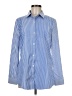 J. McLaughlin Stripes Blue Long Sleeve Button-Down Shirt Size M - photo 1