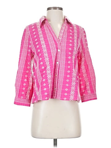 Zara 3/4 Sleeve Button-Down Shirt (view 1)