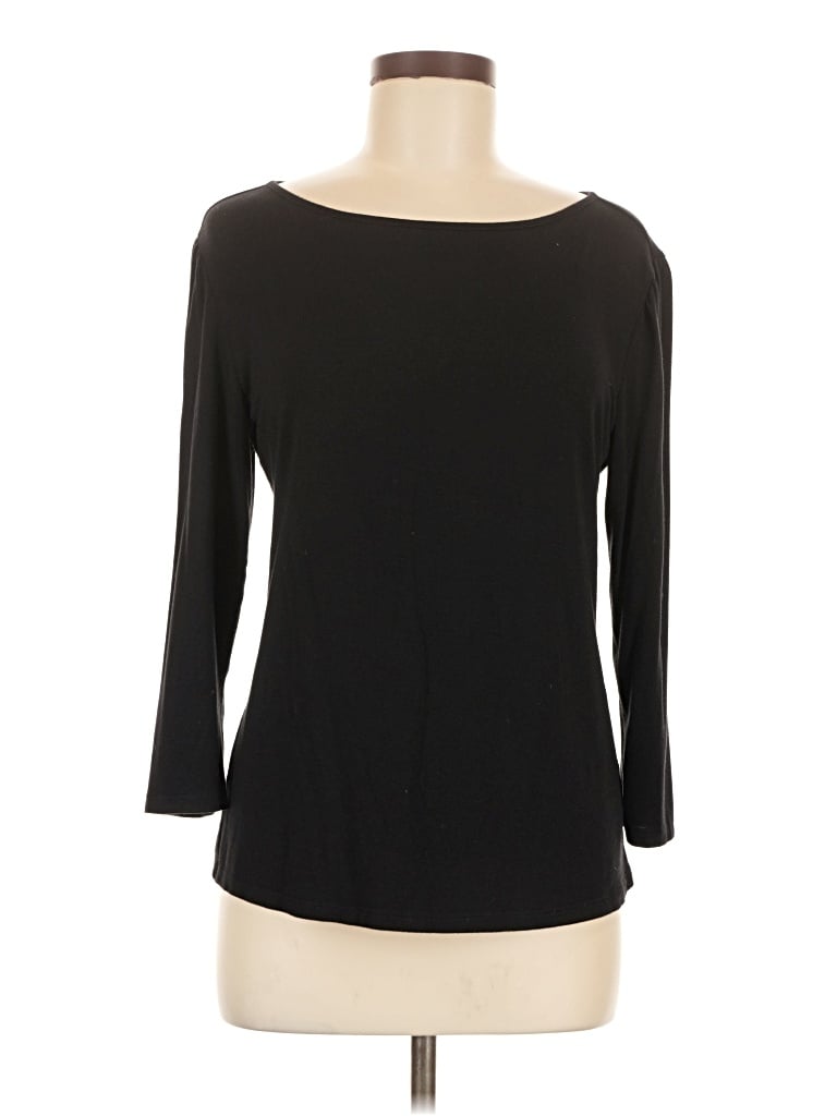 Pre-owned Amour Vert 3/4 Sleeve Top Black Boatneck Tops
