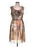 Style&Co Print Brown Cocktail Dress Size L - photo 1
