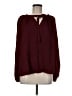 Gibson Latimer 100% Polyester Burgundy Long Sleeve Blouse Size M - photo 1