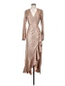 Guess 100% Polyester Metallic Tan Cocktail Dress Size S - photo 1