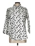 Coldwater Creek Print Silver 3/4 Sleeve Button-Down Shirt Size 12 - photo 1