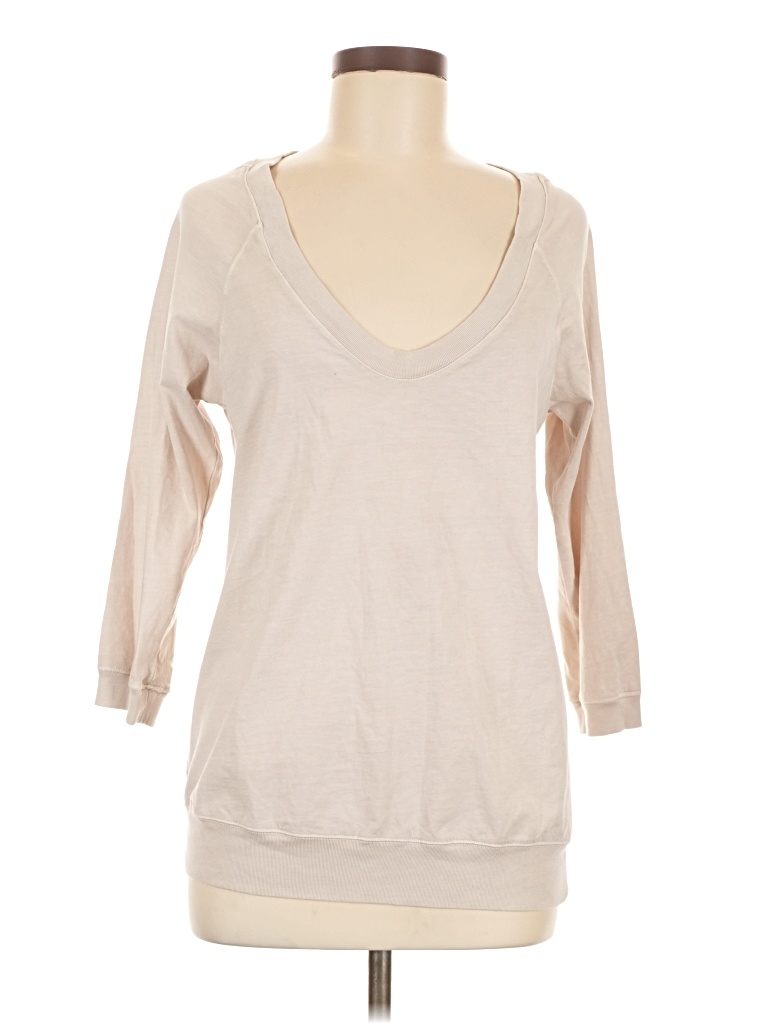 Pre-owned James Perse 3/4 Sleeve T-shirt In Tan