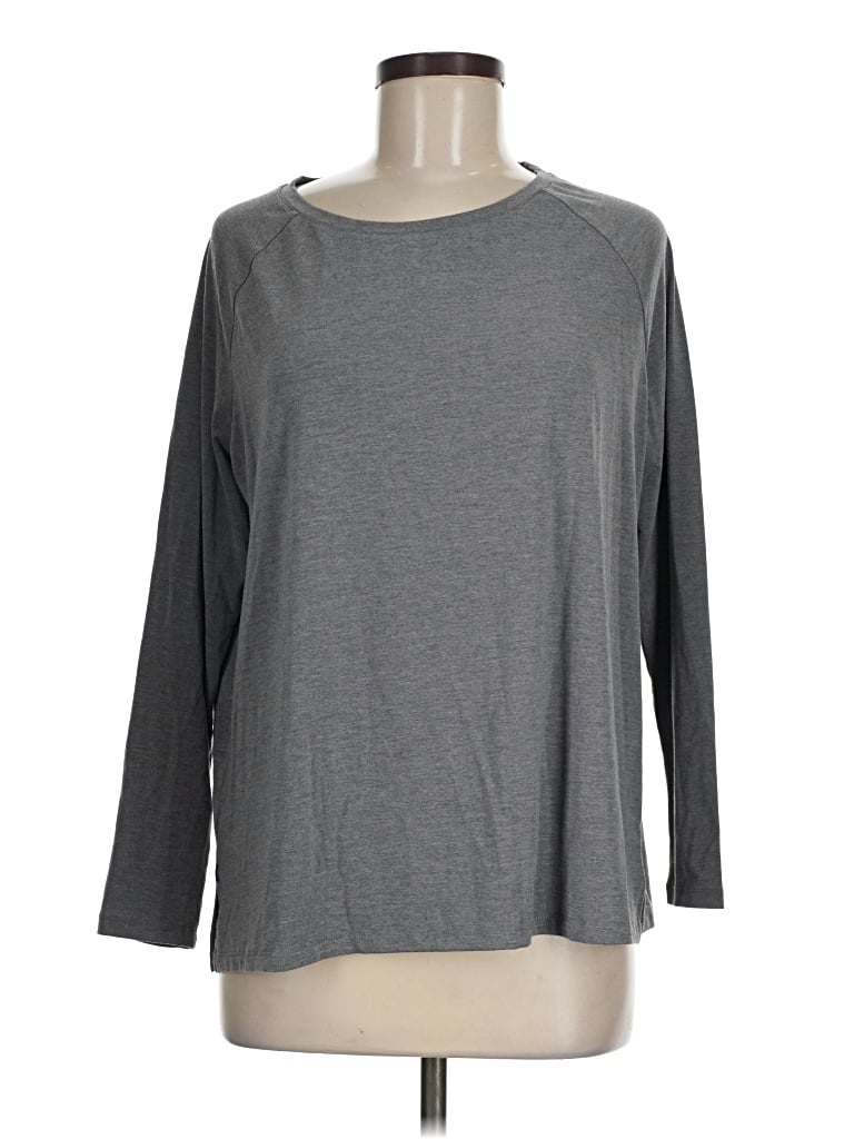 Pre-owned Free Fly 3/4 Sleeve T-shirt In Gray