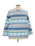 Bonnie Evans Print Blue Pullover Sweater Size 2X - photo 1