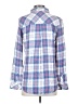 Rails 100% Rayon Plaid Blue Long Sleeve Button-Down Shirt Size S - photo 2