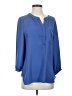 Grace 100% Polyester Blue 3/4 Sleeve Blouse Size S - photo 1