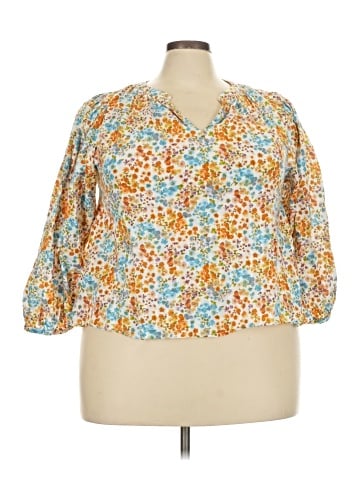 a.n.a. A New Approach 3/4 Sleeve Blouse (view 1)
