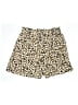 Main Strip 100% Rayon Animal Print Gold Shorts Size M - photo 2