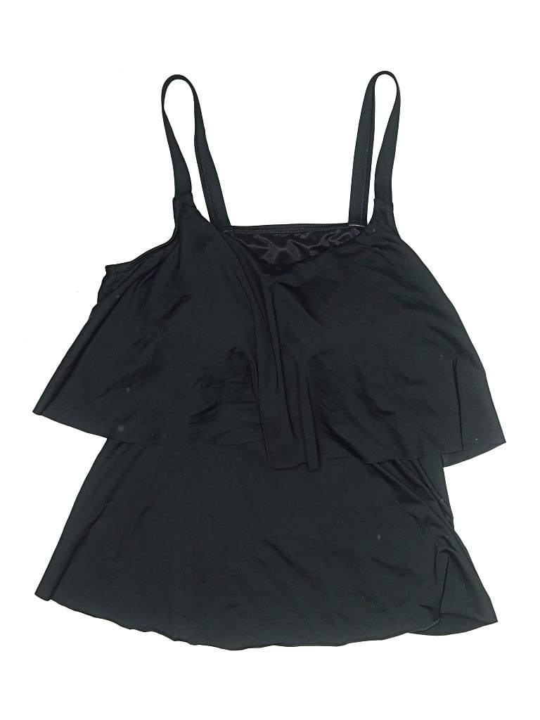 Pre-owned Lands' End Swimsuit Top Black Swimwear