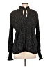 Max Studio Polka Dots Black Long Sleeve Blouse Size L - photo 1