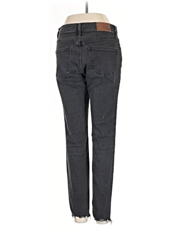 Madewell Petite 9" Mid-Rise Skinny Jeans in Berkeley Black: Button-Through Edition (view 2)