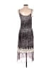 Traffic People Animal Print Silver Cocktail Dress Size S - photo 2