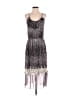 Traffic People Animal Print Silver Cocktail Dress Size S - photo 1