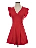 BCBGeneration Solid Red Casual Dress Size 0 - photo 1