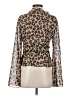 Shein 100% Polyester Animal Print Brown Long Sleeve Blouse Size 4 - photo 2